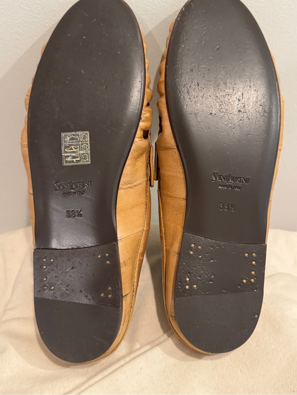 Saint Laurent Tan Eel Leather Backless Penny Loafer Slide - Picture 11 of 15